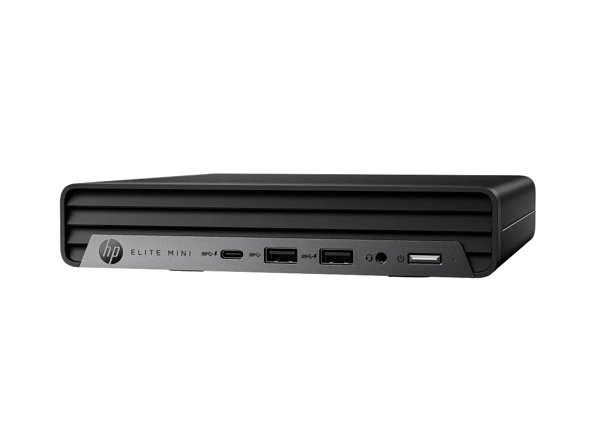 HP Elite Mini 800 G9 con Intel Core i5-12500T y fondo transparente