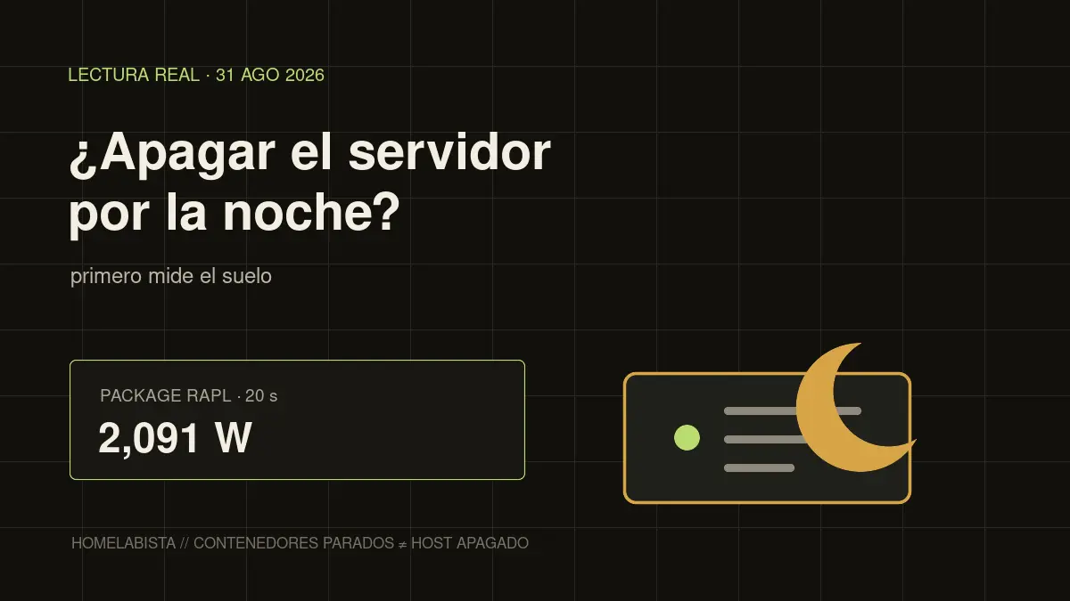 Apagar el servidor por la noche y consumo medido en un mini PC